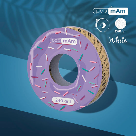 Recambio para bobina de plástico Donut - cinta de lima desechable papmAm funda blanco EXPERT grano 240 ATSC-240w