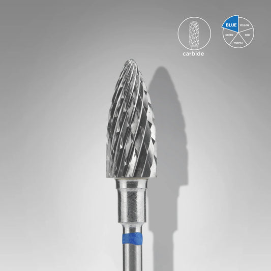 Fresa de carburo para uñas "cono" azul EXPERT diámetro 6 mm / parte útil 14 mm FT71B060/14