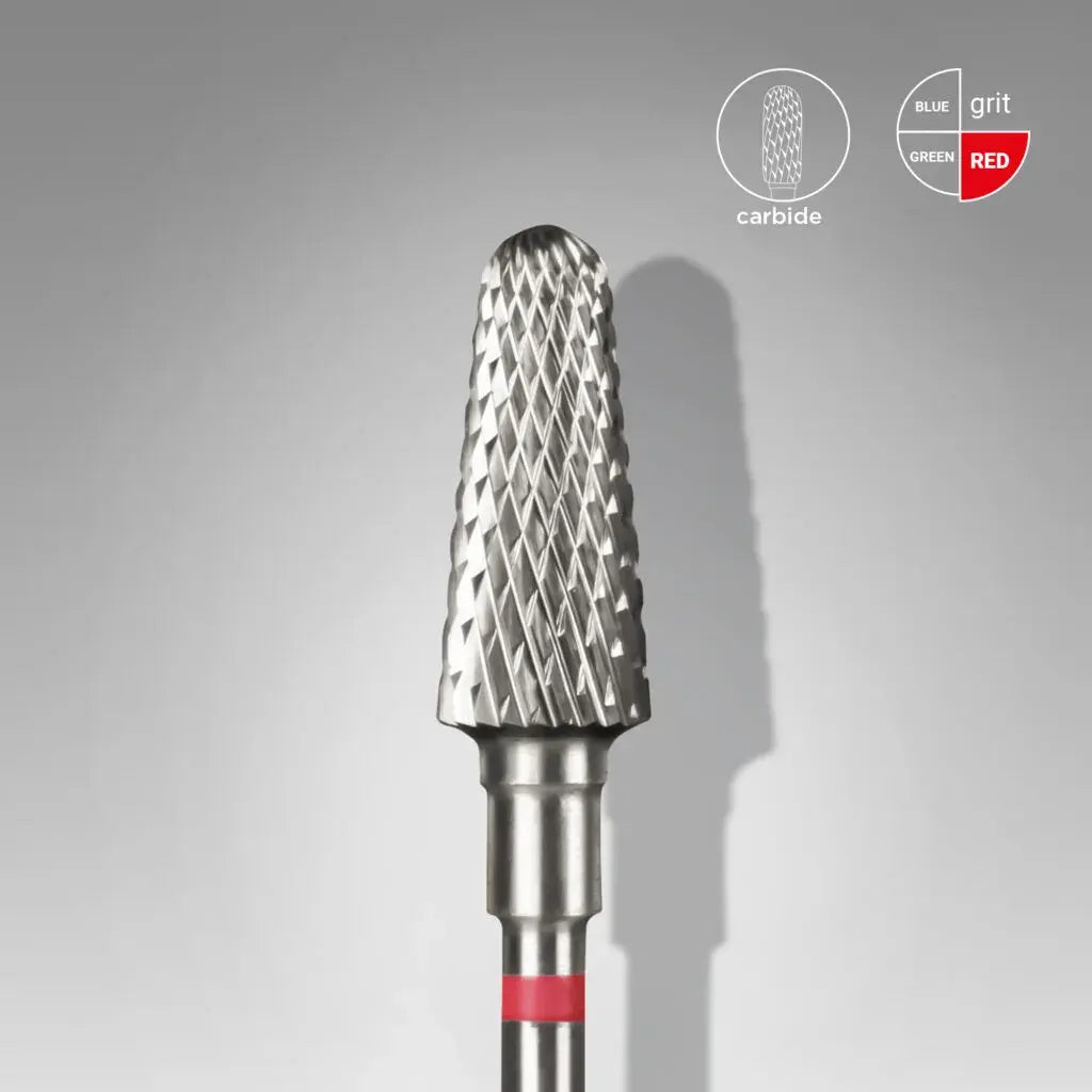 Fresa de carburo para uñas "frustum" roja EXPERT diámetro 6 mm/ parte útil 14 mm FT70R060/14