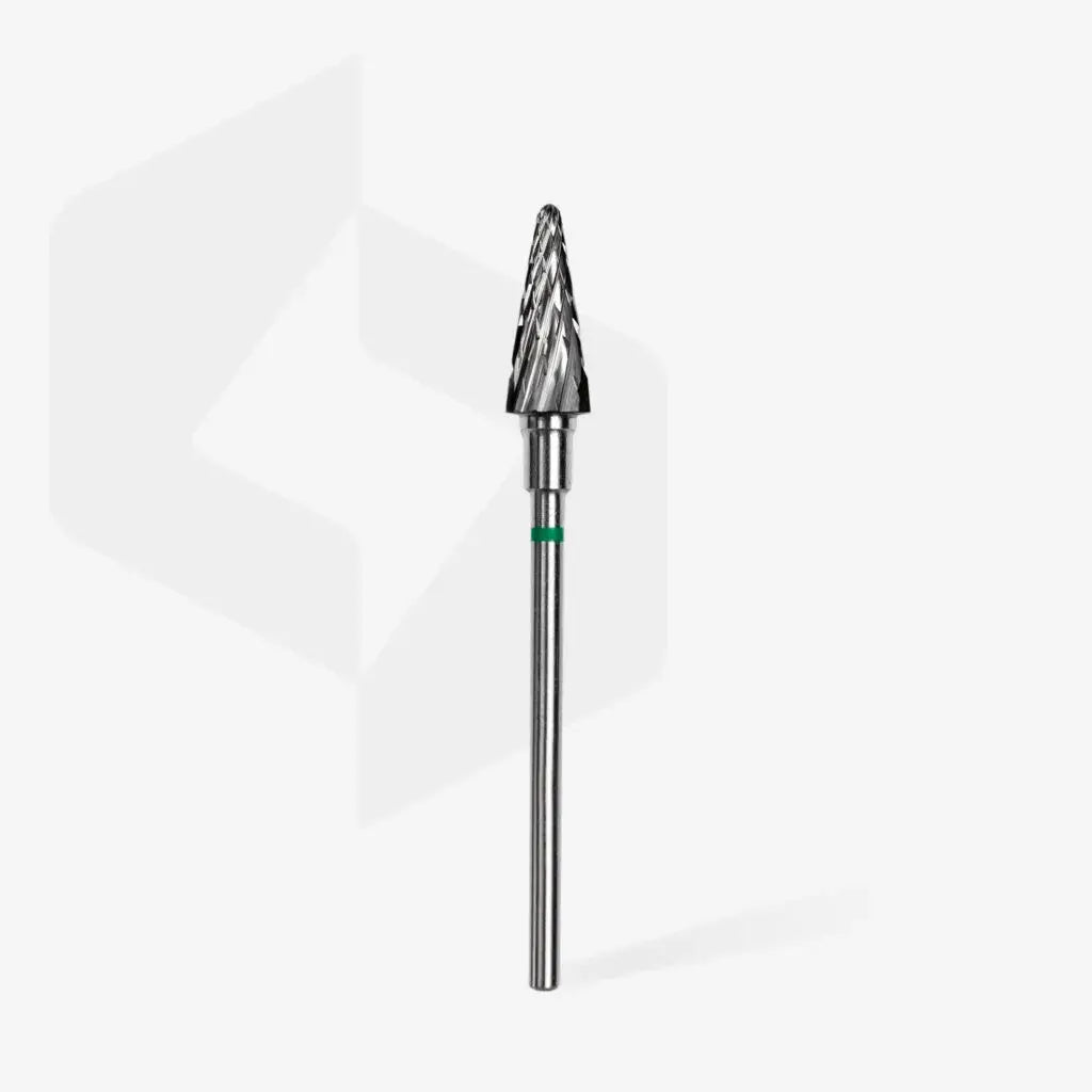 Fresa de carburo para uñas "cono" verde EXPERT diámetro 6 mm / parte útil 14 mm FT71G060/14
