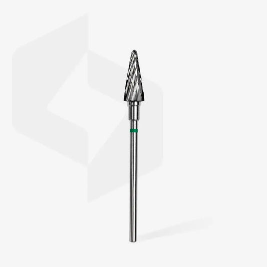 Fresa de carburo para uñas "cono" verde EXPERT diámetro 6 mm / parte útil 14 mm FT71G060/14