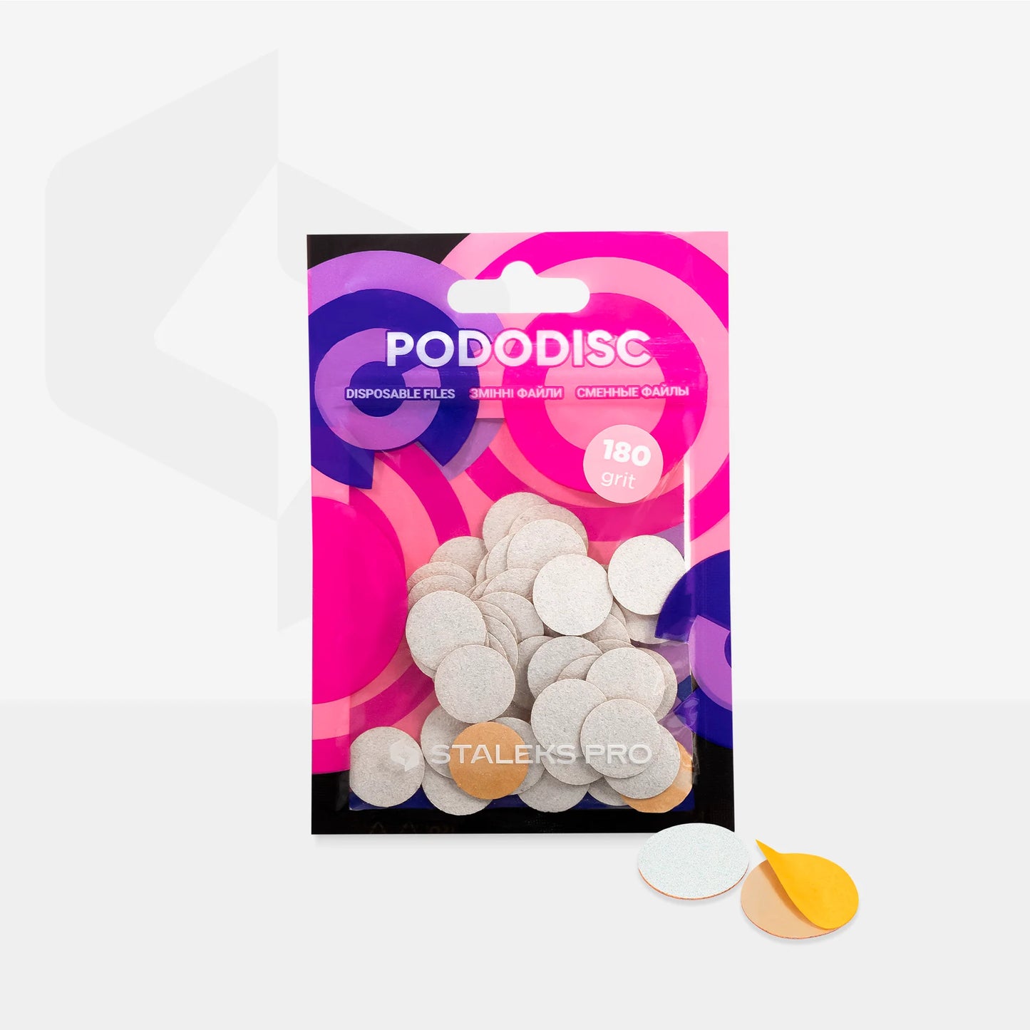 Limas desechables adhesivas (base blanda) para PODODISCO EXPERT S grano 180 (50 uds.) PDFS-15-180w