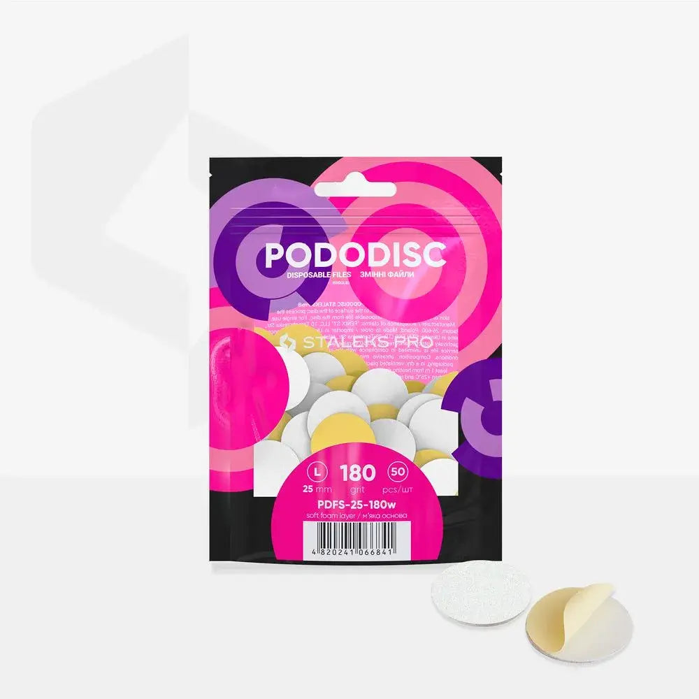 Limas desechables adhesivas (base blanda) para PODODISCO EXPERT L grano 180 (50 uds.) PDFS-25-180w