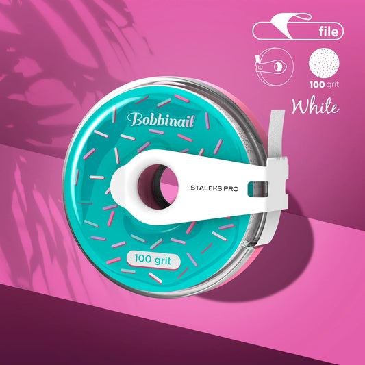 Estuche de plástico con Cinta Blanca Abrasiva Desechable EXPERT Gramaje 100 AT-100W