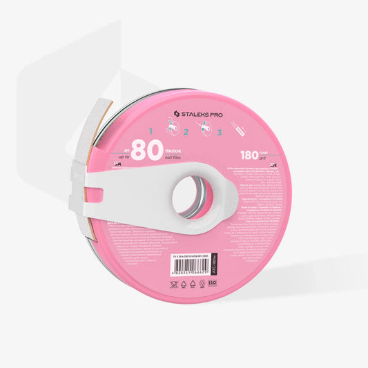 Estuche de plástico con Cinta Blanca Abrasiva Desechable Blanca PapmAm EXPERT Gramaje 180 ATC-180W