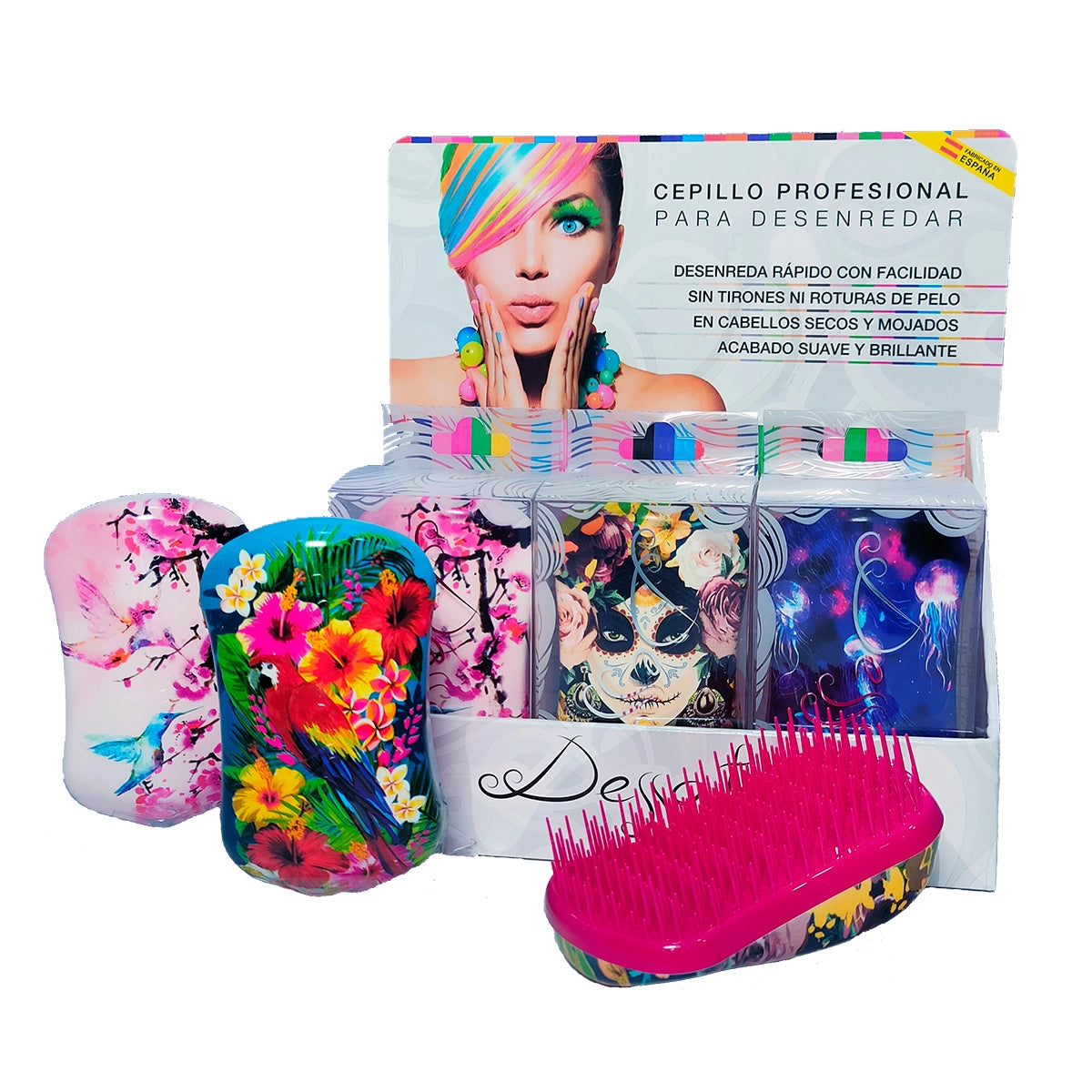 10x Cepillos desenredantes MAXI PRINTS