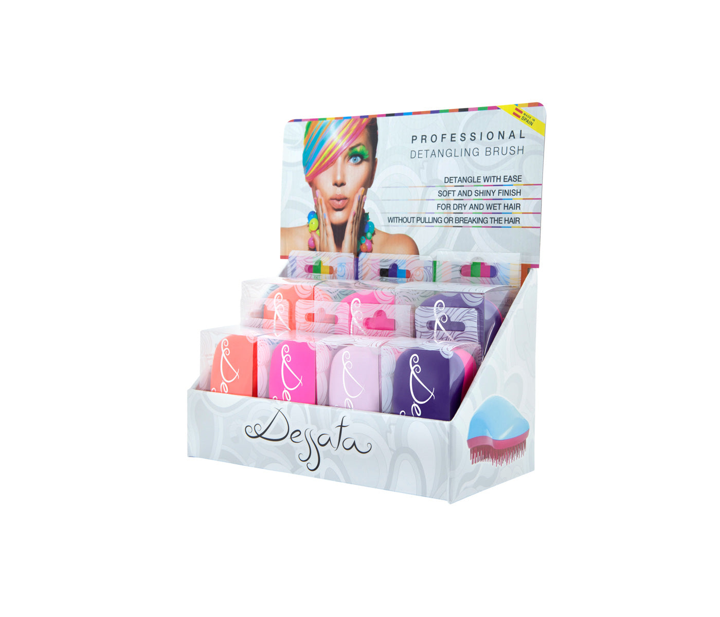 Expositor 8x Cepillos desenredantes