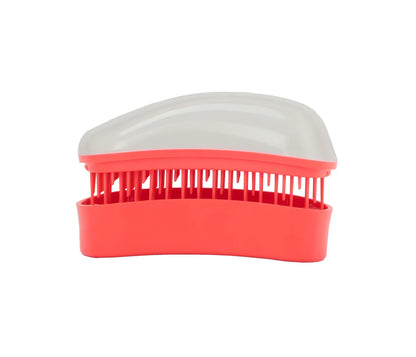 Cepillo desenredante para bolso Blanco-Coral
