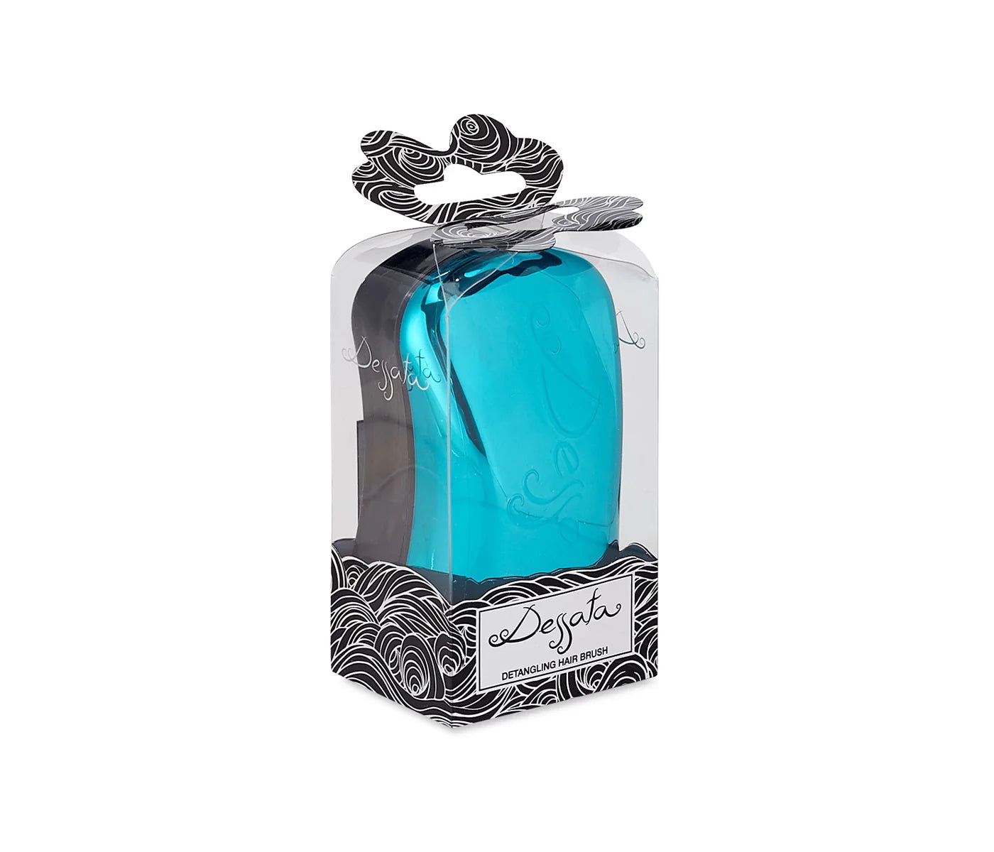 Cepillo desenredante para bolso Turquesa metalizado