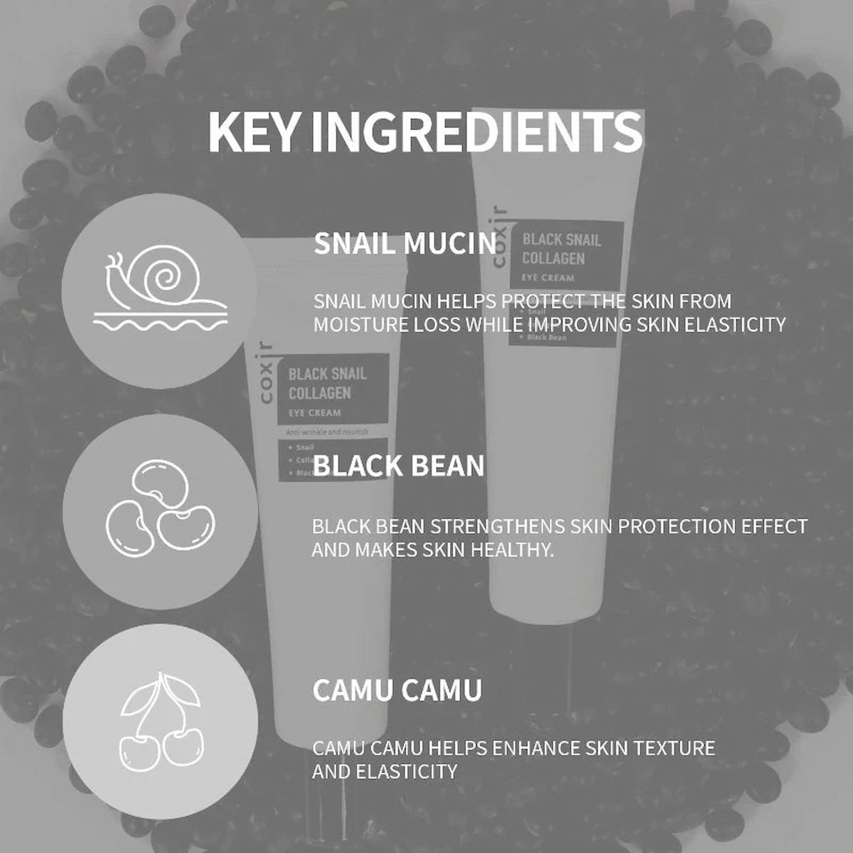 Crema Contorno de Ojos con Mucina de Caracol y Colágeno | Coxir Black Snail Collagen Eye Cream 30ml