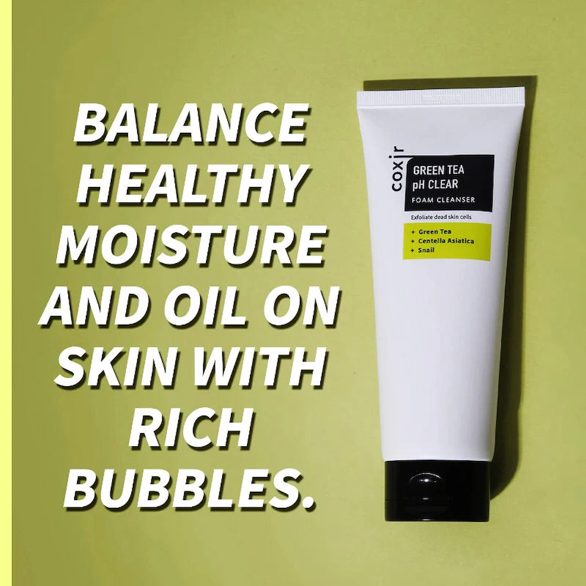 Limpiador Facial con Té Verde y Mucina de Caracol | Coxir Greentea pH Clear Cleanser 150ml
