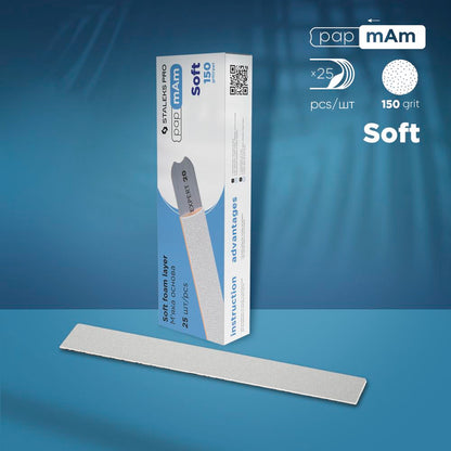 Desechables papmAm fundas (base blanda) para la lima recta EXPERT 20 grano 150 (25 piezas) DFCE-20-150/25w