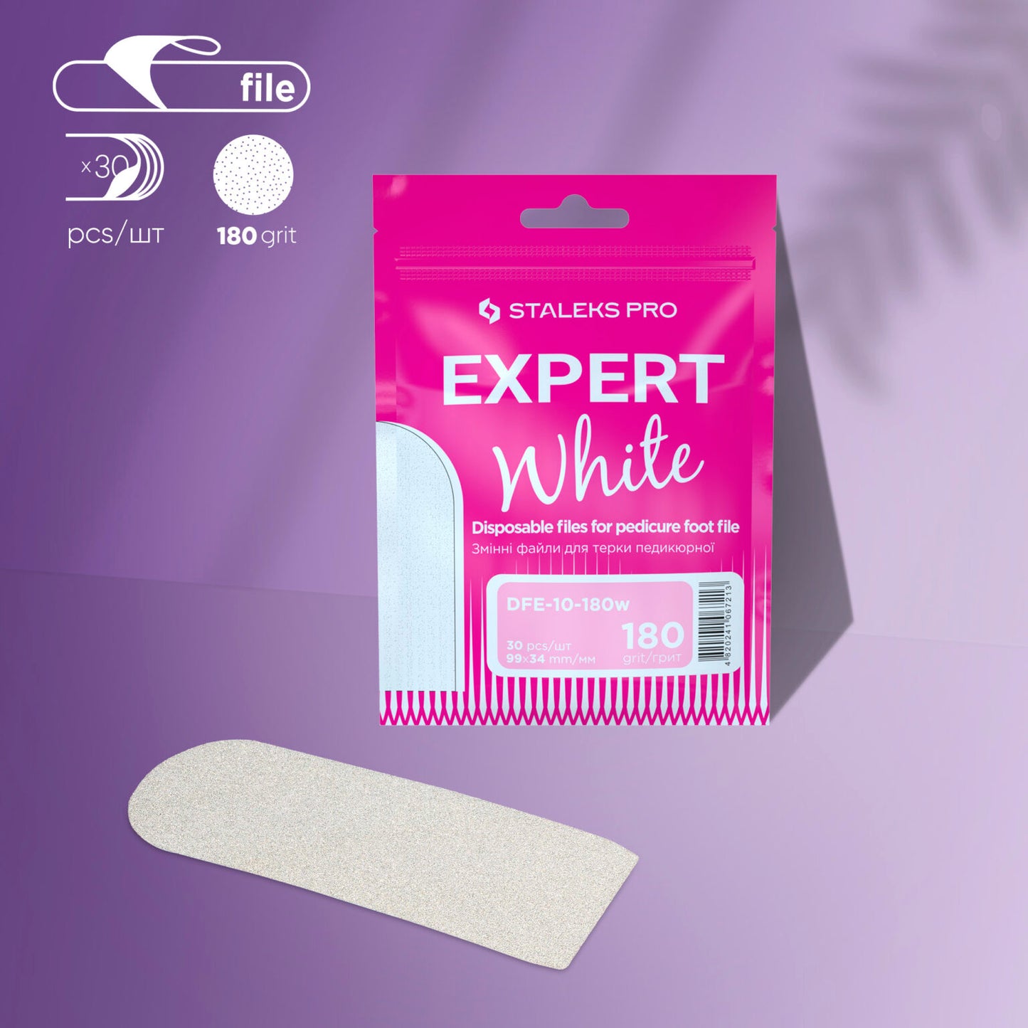 Desechables adhesivos para la base de lima de pedicura EXPERT 10 grano 180 (30 uds.) DFE-10-180w