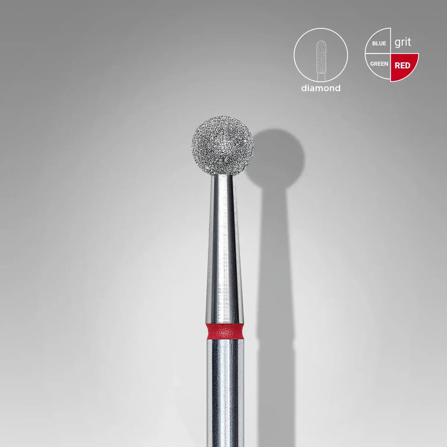 Fresa diamantada para piel "bola"  roja EXPERT diámetro 4 mm FA01R040