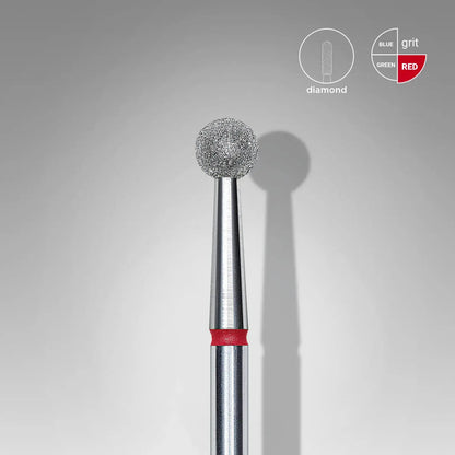 Fresa diamantada para piel "bola"  roja EXPERT diámetro 4 mm FA01R040