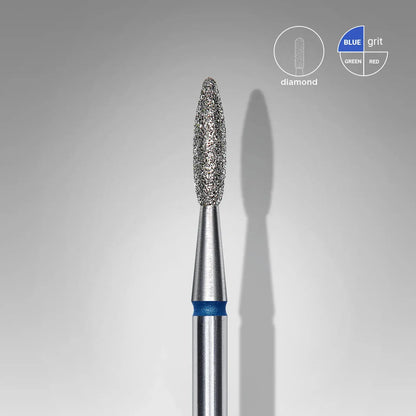 Fresa diamantada para piel "llama" azul EXPERT diámetro 2,1 mm/ parte útil 8 mm FA10B021/8