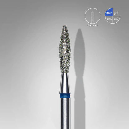 Fresa diamantada para piel "llama" azul EXPERT diámetro 2,3 mm/ parte útil 10 mm FA10B023/10