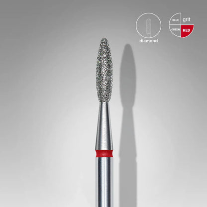 Fresa diamantada para piel "llama" roja EXPERT diámetro 2,1 mm/ parte útil 8 mm FA10R021/8