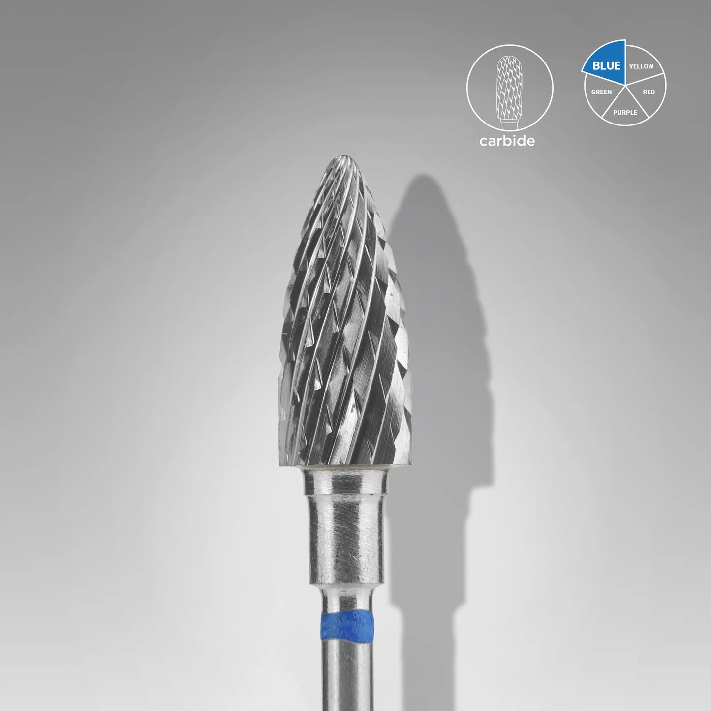 Fresa de carburo para uñas "cono" azul EXPERT diámetro 6 mm / parte útil 14 mm FT71B060/14