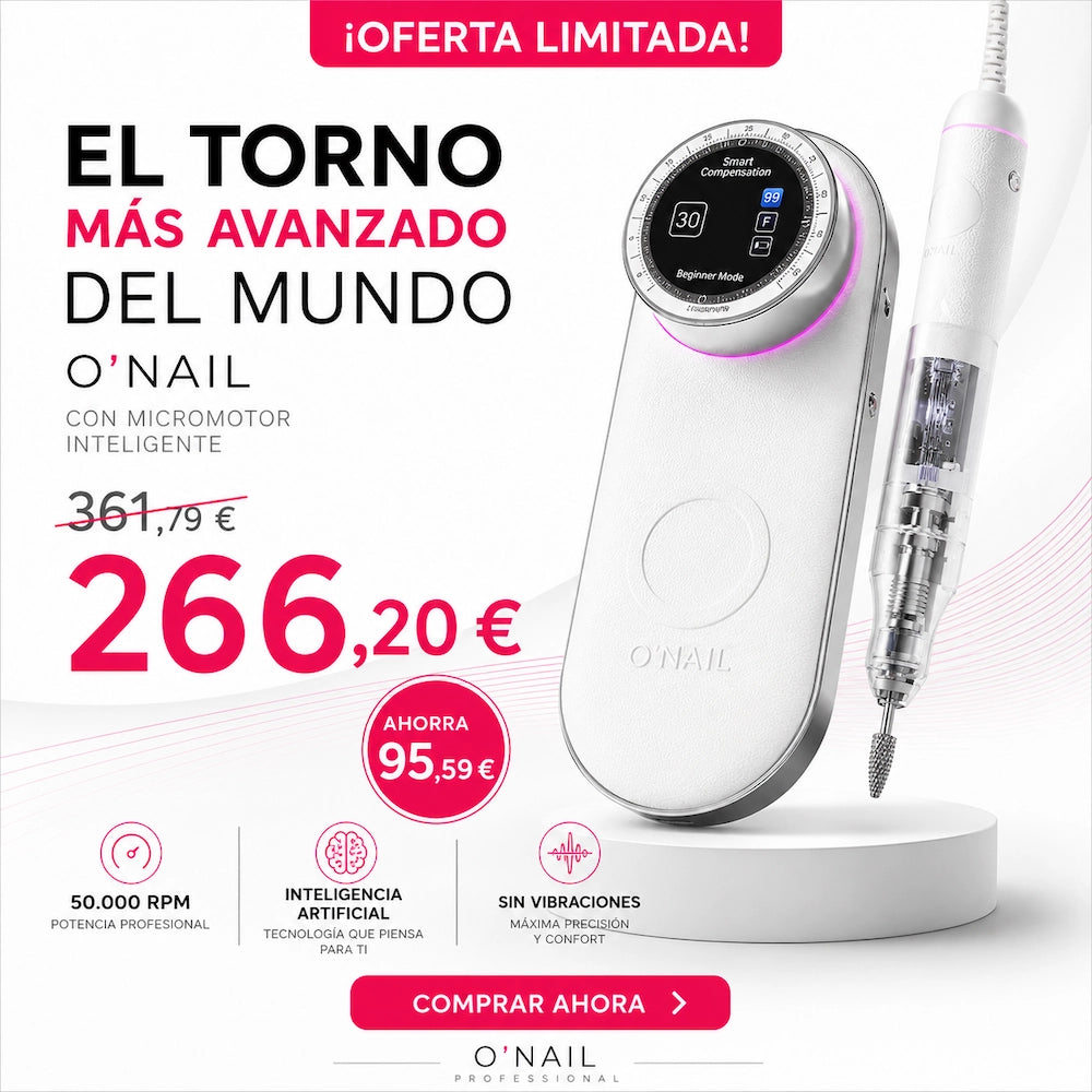 Torno Uñas O'NAIL con micromotor inteligente (incluye 2 piezas de mano)