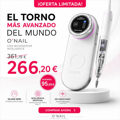 Torno Uñas O'NAIL con micromotor inteligente (incluye 2 piezas de mano)