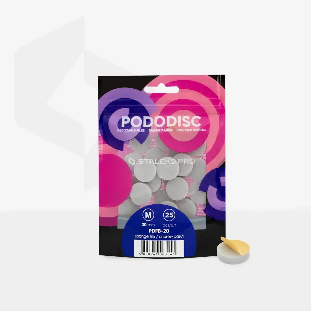 Limas desechables adhesivas de esponja para PODODISCO EXPERT M 20 mm(25 uds.) PDFB-20