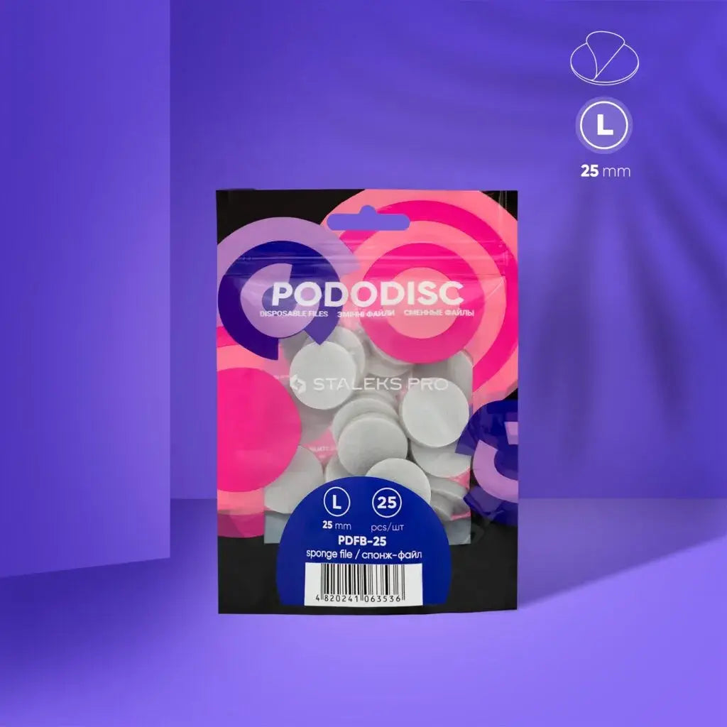 Limas desechables adhesivas de esponja para PODODISCO EXPERT L 25 mm (25 uds.) PDFB-25
