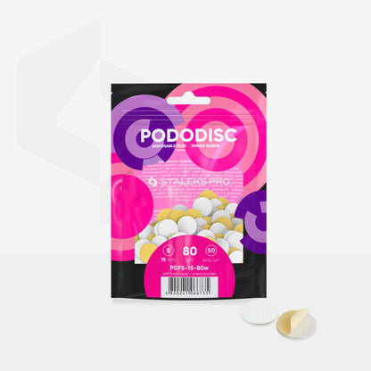 Limas desechables adhesivas (base blanda) para PODODISCO EXPERT S grano 80 (50 uds.) PDFS-15-80w