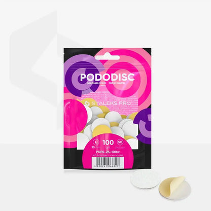 Limas desechables  adhesivas (base blanda)  para PODODISCO EXPERT L grano 100  (50 uds.) PDFS-25-100w