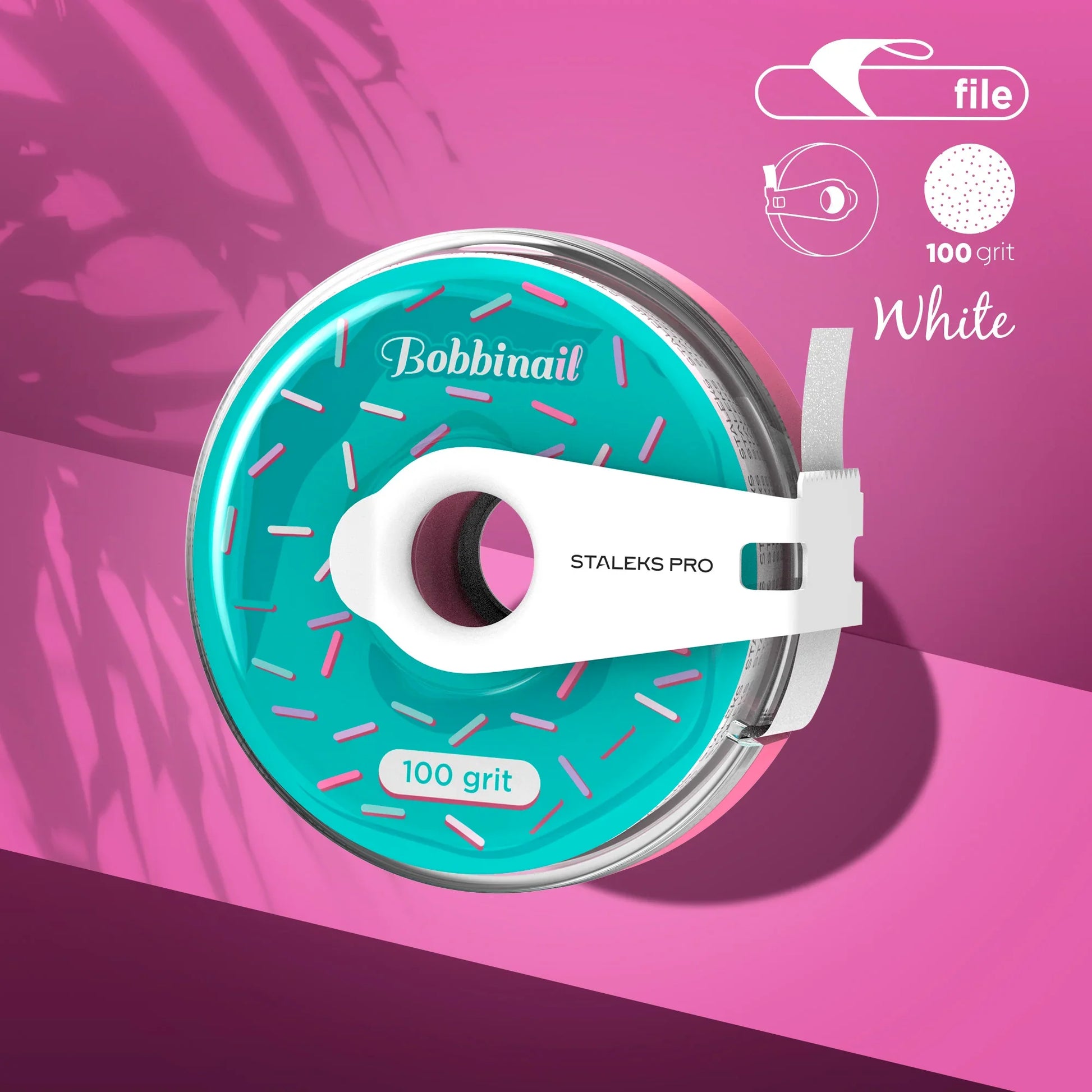 Estuche de plástico con Cinta Blanca Abrasiva Desechable EXPERT Gramaje 100 AT-100W