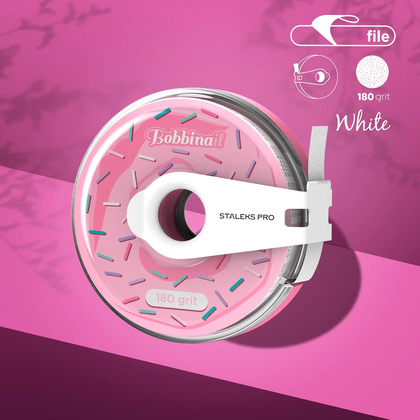 Estuche de plástico con Cinta Blanca Abrasiva Desechable EXPERT Gramaje 180 AT-180W