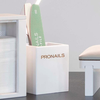 caja madera pinceles blanca