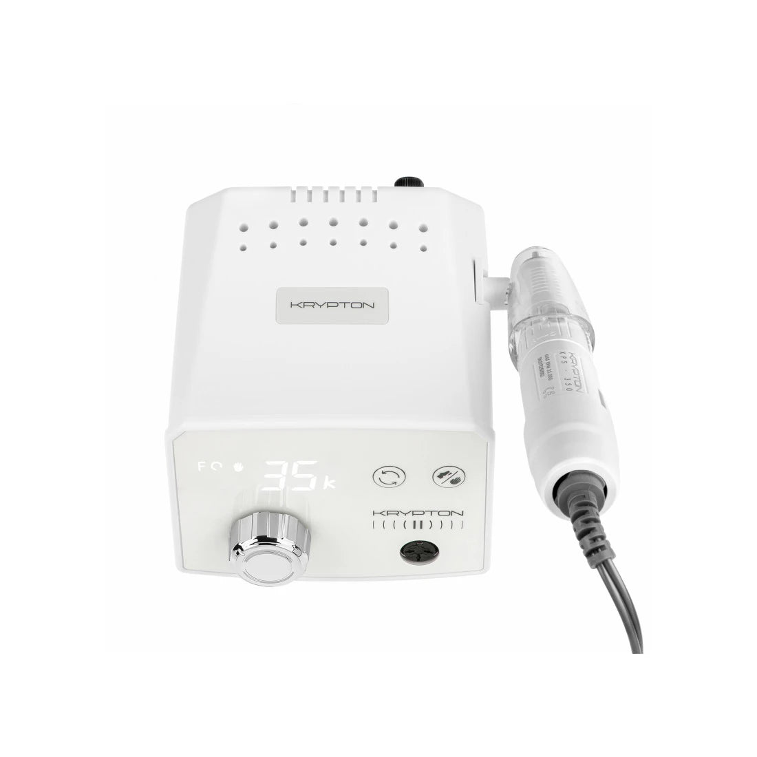 Frontal del torno Krypton II XPS-350 Total White con la pieza de mano